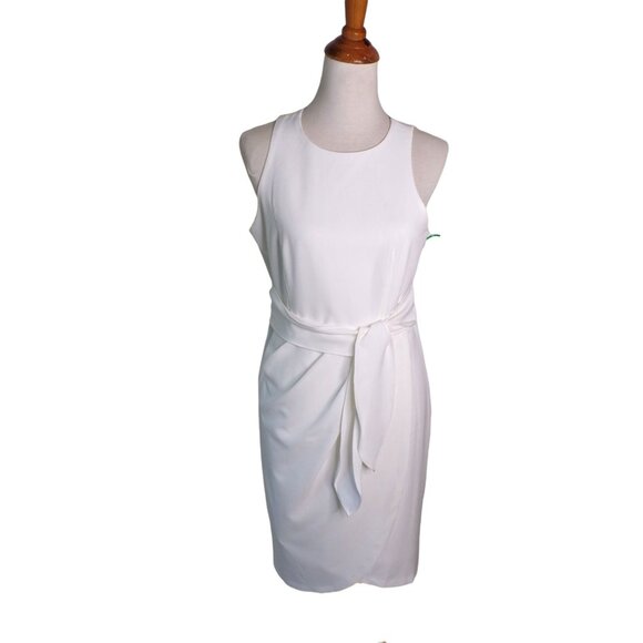 🆕JULIA JORDAN Asymmetrical Sheath Dress Sleeveless Ivory 6 - Picture 6 of 13